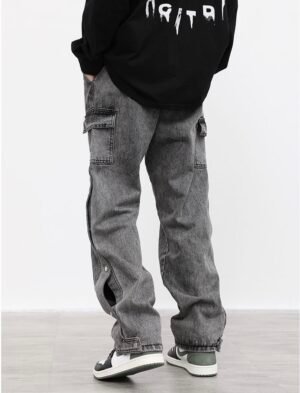 Snap Cargo Jeans (Vintage Black)