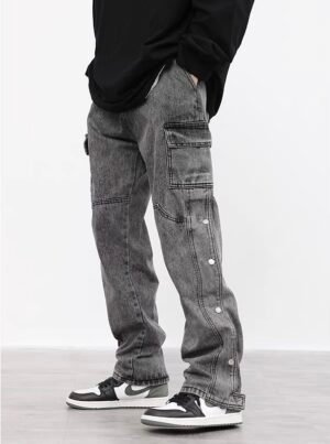 Snap Cargo Jeans (Vintage Black)