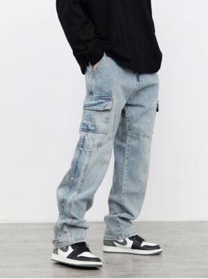 Snap Cargo Denim (Vintage Blue)