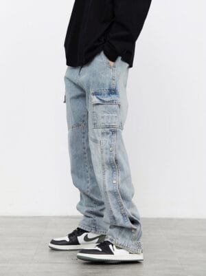 Snap Cargo Denim (Vintage Blue)