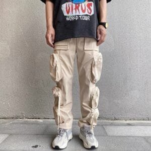 3D Pockets Cargo Pants (Cream)